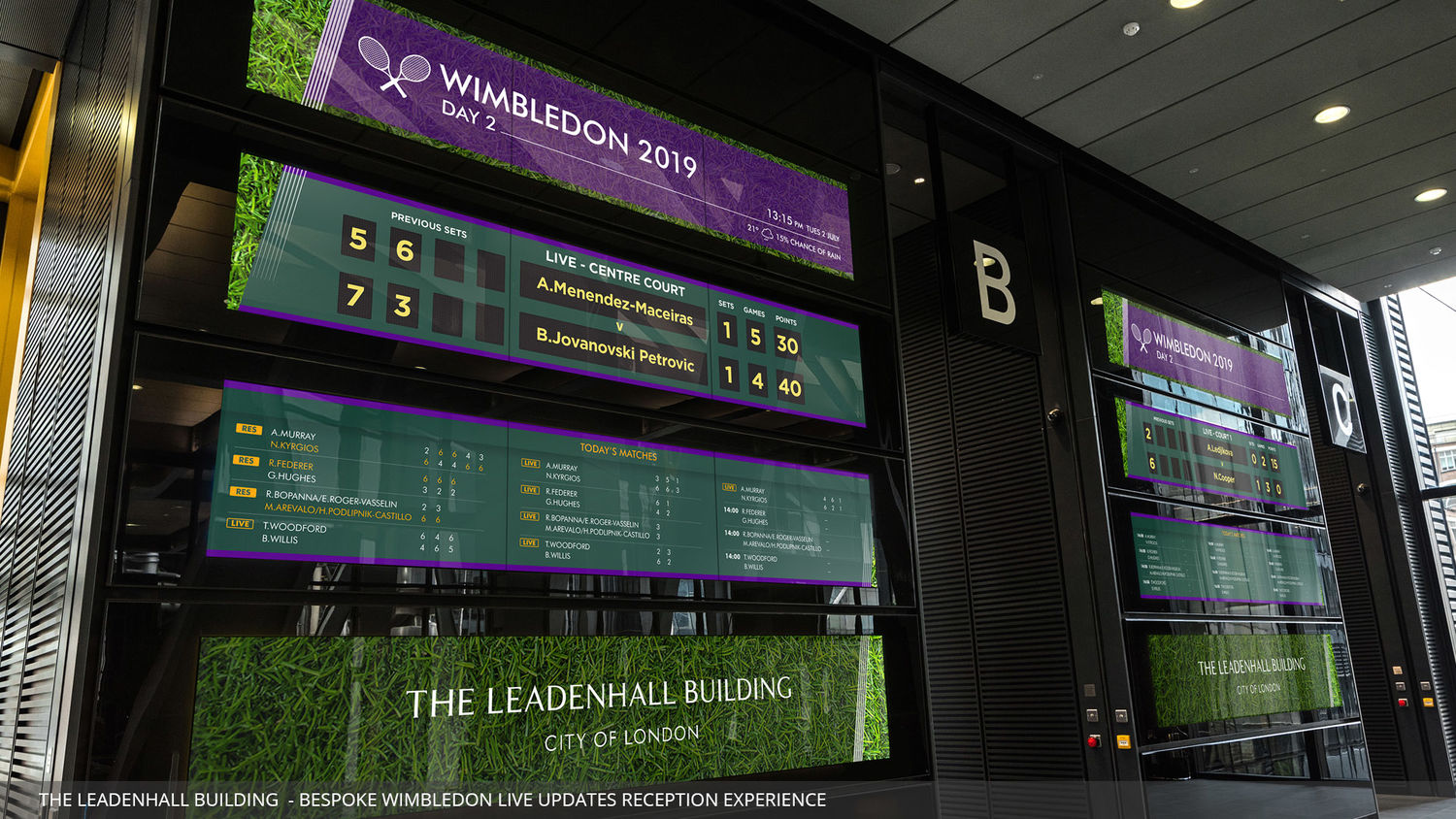 Wimbledon Scoreboard LIVE - The Leadenhall BuildingThe Leadenhall Building
